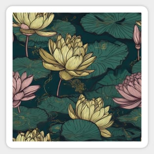 Water lilies pattern Sticker